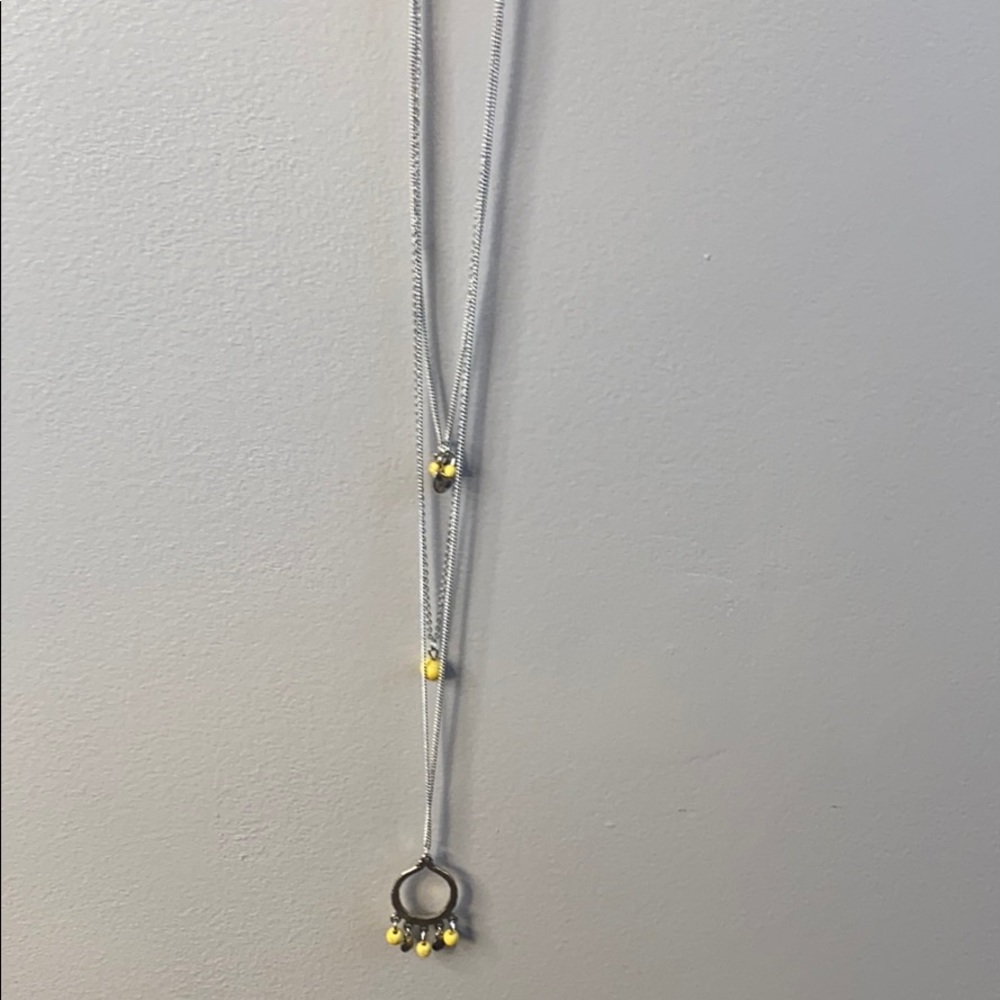 Long necklace with matching earrings